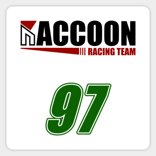 Raccoon Racer 97 Green Magnet